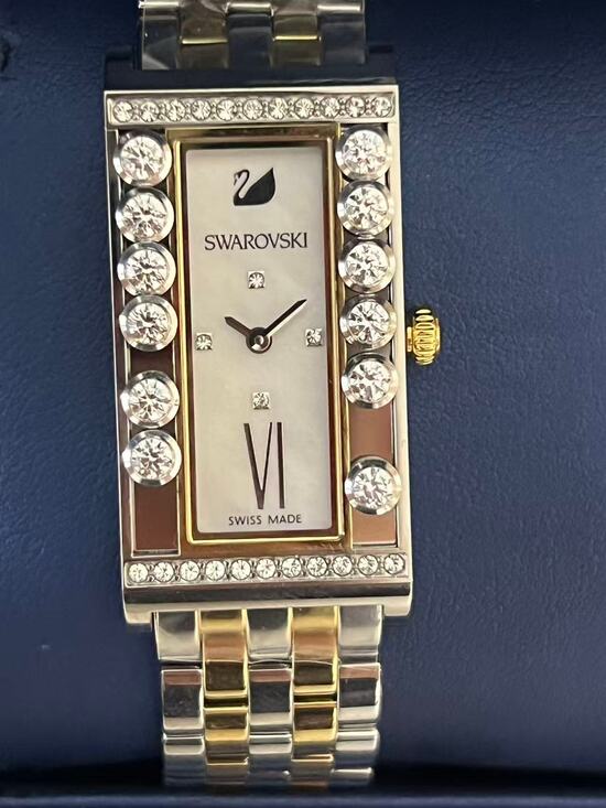 Swarovski Accessories - Swarovski Lovely Crystals Square Watch 5096689 2-Tone Moving Crystals Swiss